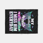 Teal Purple Ribbon Suicide Awareness Flag I Miss M Fleece Deken (Voorkant (Horizontaal))