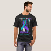Teal Purple Ribbon Suicide Awareness Flag Uncle  T-shirt (Voorkant volledig)