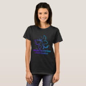 Teal Purple Semicolon Dragonfly Suicide Prevention T-shirt (Voorkant volledig)