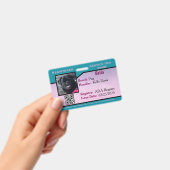 Teal/Purple servicehond ID kaart Badge (Handheld)