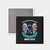 Teal Purple Suicide Awareness Brother Your Wings W Magneet (Voorkant / Achterkant)