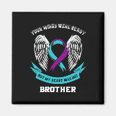 Teal Purple Suicide Awareness Brother Your Wings W Magneet (Voorkant)