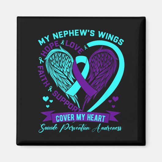 Teal Purple Suicide Prevention Awareness Nephew He Magneet (Voorkant)