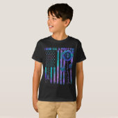 Teal Purple Us Usa Flag Suicide Prevention Awarene T-shirt (Voorkant volledig)
