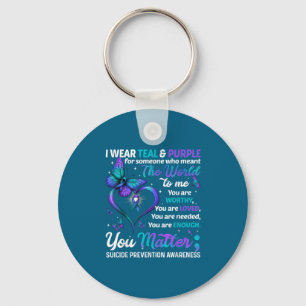 Teal Purple You Maand van de Suïcidepreventie Sleutelhanger