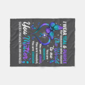 Teal Purple You Suicide Prevention Awareness Month Fleece Deken (Voorkant (Horizontaal))