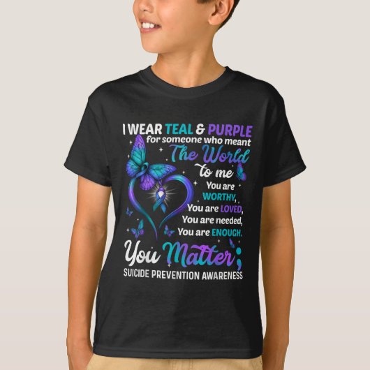 Teal Purple You Suicide Prevention Awareness Month T-shirt (Voorkant)
