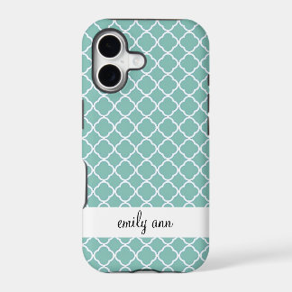Teal Quatrefoil iPhone 5 Hoesje