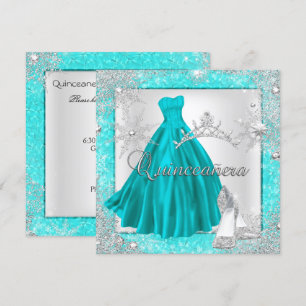 Teal Quinceanera 15e Elite Elegante Verjaardagsfee Kaart
