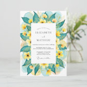 Teal Radiant Summer Wedding Kaart (Staand voorkant)
