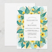 Teal Radiant Summer Wedding Kaart (Voorkant / Achterkant)