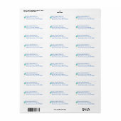 Teal raket retouradres etiket (Full Sheet)