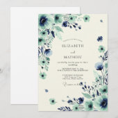 Teal Ravishing Spring Wedding Kaart (Voorkant / Achterkant)