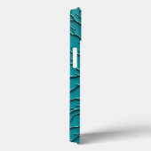 Teal reliëf organische stijl iPhone hoesje (Achterkant / Rechts)