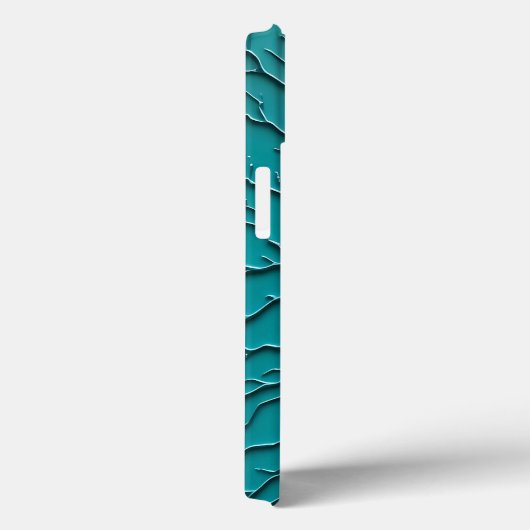Teal reliëf organische stijl iPhone hoesje (Achterkant / Rechts)