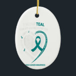 Teal Ribbon Ovarian Cancer Awareness Gifts Grandda Keramisch Ornament<br><div class="desc">Teal Ribbon Ovarian Cancer Awareness Gifts Grandda</div>