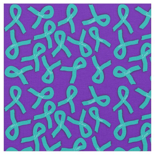 Teal Ribbons Stof (Close Up)