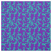 Teal Ribbons Stof (Swatch)