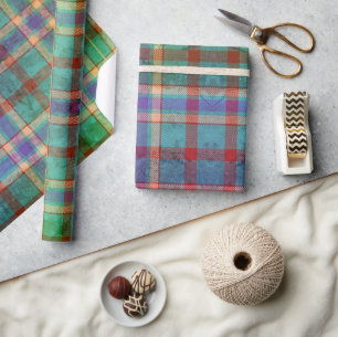 Teal, Roest & Smaragd Schots Cadeaupapier