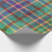 Teal, Roest & Smaragd Schots Cadeaupapier (Hoek)