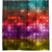 Teal, Rood, Paars & Chartreuse Bokeh Design Douchegordijn (Voorkant)