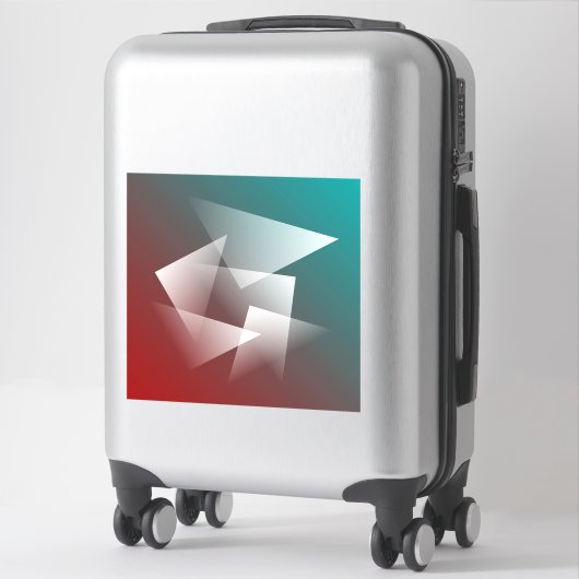 teal roodwit sticker (Koffer)