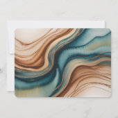 Teal Roses And Bronze Leaves Rehearsal Dinner Kaart (Achterkant)