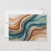 Teal Roses and Bronze Leaves Wedding Save The Date (Achterkant)