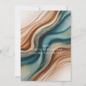 Teal Roses and Copper Leaves Bridal Shower Kaart (Achterkant)