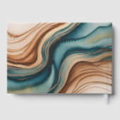 Teal Roses and Copper Leaves Wedding Gastenboek (Achterkant)