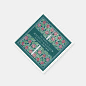 Teal Royal Medieval Silver Floral Sword Wedding Servet (Hoek)