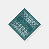Teal Royal Medieval Silver Sword Wedding Servet (Hoek)