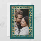 Teal Royal Medieval Sword Wedding Photo Save The Date (Achterkant)