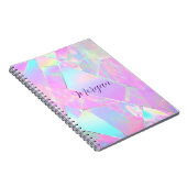 Teal & Roze Iriserende Ontwerp, Script Naam Notitieboek (Rechterzijde)