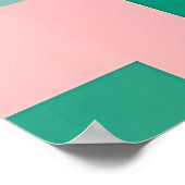 Teal Roze Kleurblokpatroon Modern Abstract  Poster (Hoek)