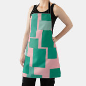 Teal Roze Kleurblokpatroon Modern Abstract Schort (Insitu)