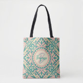 Teal & Roze Lente Tuin Tas (Voorkant)