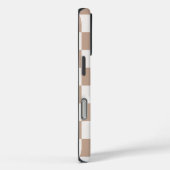 Teal Roze Schaduw Monogram Beige Schachbrett Case-Mate iPhone Case (Achterkant / Rechts)