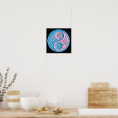 Teal & Roze Yin Yang Poster (Keuken)