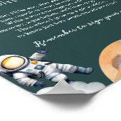 Teal ruimte-tijdcapsule 1e verjaardag poster (Hoek)
