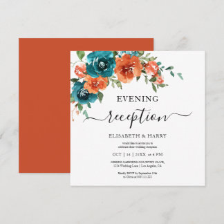 Teal Rust Orange Budget Rust Budget Wedding Kaart