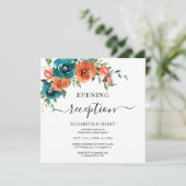 Teal Rust Orange Budget Rust Budget Wedding  Kaart (Staand voorkant)