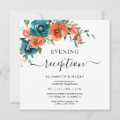 Teal Rust Orange Budget Rust Budget Wedding  Kaart (Voorkant)