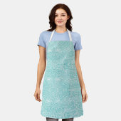 Teal Scribbleprint All-Over Print Schort (Gedragen)