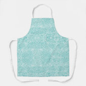 Teal Scribbleprint All-Over Print Schort (Voorkant)