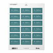 Teal Script Family Return Address Label (Full Sheet)