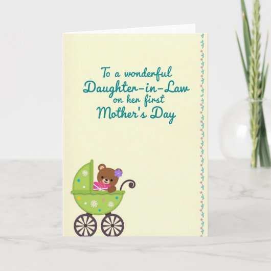 Teal Script Knuffeldier Kaart (Voorkant)