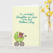 Teal Script Knuffeldier Kaart (Gele Bloem)
