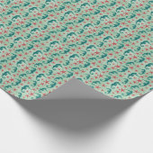 Teal Seahorse Pattern Cadeaupapier (Hoek)