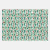 Teal Seahorse Pattern Inpakpapier Vel (Voorkant)